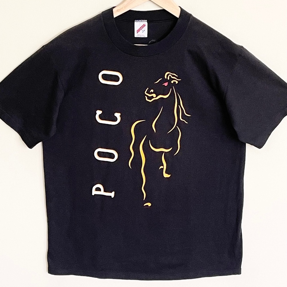 Vintage Poco 1990 Legacy Tour Horse Graphic Black Band T Shirt Adult size Large - Picture 3 of 12